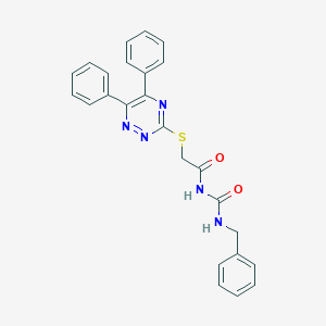 molecular formula C25H21N5O2S B510898 N-benzyl-N'-{[(5,6-diphenyl-1,2,4-triazin-3-yl)sulfanyl]acetyl}urea CAS No. 757205-72-4