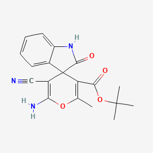molecular formula C19H19N3O4 B5109194 TERT-BUTYL 2'-AMINO-3'-CYANO-6'-METHYL-2-OXO-1,2-DIHYDROSPIRO[INDOLE-3,4'-PYRAN]-5'-CARBOXYLATE 