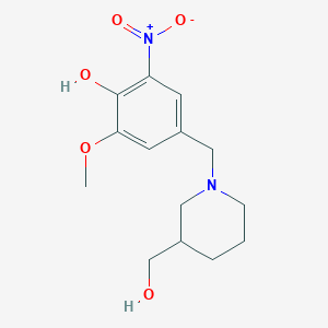 molecular formula C14H20N2O5 B5109434 4-[[3-(Hydroxymethyl)piperidin-1-yl]methyl]-2-methoxy-6-nitrophenol 