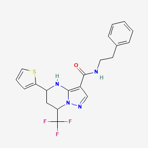 molecular formula C20H19F3N4OS B5109449 N-(2-phenylethyl)-5-thiophen-2-yl-7-(trifluoromethyl)-4,5,6,7-tetrahydropyrazolo[1,5-a]pyrimidine-3-carboxamide 
