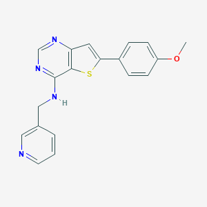 molecular formula C19H16N4OS B510954 N-[6-(4-methoxyphenyl)thieno[3,2-d]pyrimidin-4-yl]-N-(3-pyridinylmethyl)amine 