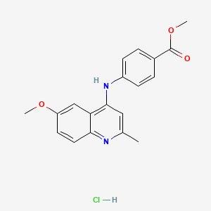 molecular formula C19H19ClN2O3 B5109573 Methyl 4-[(6-methoxy-2-methyl-4-quinolyl)amino]benzoate, chloride 