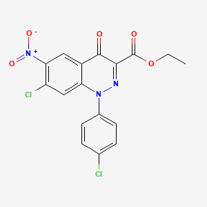 molecular formula C17H11Cl2N3O5 B5109674 Ethyl 7-chloro-1-(4-chlorophenyl)-6-nitro-4-oxocinnoline-3-carboxylate 
