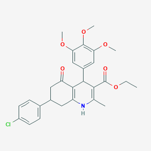 molecular formula C28H30ClNO6 B5109897 Ethyl 7-(4-chlorophenyl)-2-methyl-5-oxo-4-(3,4,5-trimethoxyphenyl)-1,4,5,6,7,8-hexahydroquinoline-3-carboxylate 
