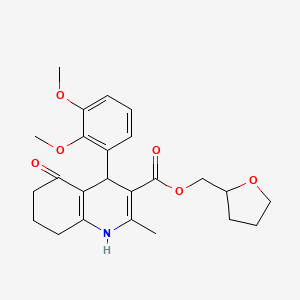 molecular formula C24H29NO6 B5109996 Tetrahydrofuran-2-ylmethyl 4-(2,3-dimethoxyphenyl)-2-methyl-5-oxo-1,4,5,6,7,8-hexahydroquinoline-3-carboxylate 