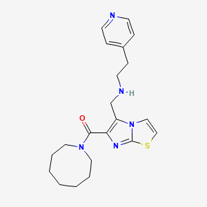molecular formula C21H27N5OS B5110041 Azocan-1-yl-[5-[(2-pyridin-4-ylethylamino)methyl]imidazo[2,1-b][1,3]thiazol-6-yl]methanone 