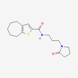 molecular formula C17H24N2O2S B5110203 N-[3-(2-OXOPYRROLIDIN-1-YL)PROPYL]-4H5H6H7H8H-CYCLOHEPTA[B]THIOPHENE-2-CARBOXAMIDE 