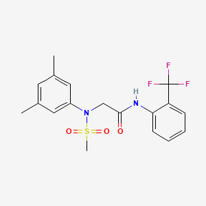 molecular formula C18H19F3N2O3S B5110209 N~2~-(3,5-dimethylphenyl)-N~2~-(methylsulfonyl)-N-[2-(trifluoromethyl)phenyl]glycinamide 