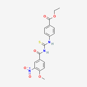 molecular formula C18H17N3O6S B5110262 Ethyl 4-({[(4-methoxy-3-nitrophenyl)carbonyl]carbamothioyl}amino)benzoate 
