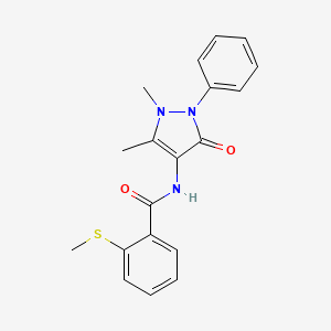 molecular formula C19H19N3O2S B5110287 N-(1,5-dimethyl-3-oxo-2-phenylpyrazol-4-yl)-2-methylsulfanylbenzamide 