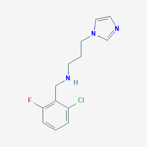 molecular formula C13H15ClFN3 B511058 [(2-chloro-6-fluorophenyl)methyl][3-(1H-imidazol-1-yl)propyl]amine CAS No. 852934-12-4
