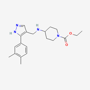 molecular formula C20H28N4O2 B5110864 ethyl 4-[[5-(3,4-dimethylphenyl)-1H-pyrazol-4-yl]methylamino]piperidine-1-carboxylate 