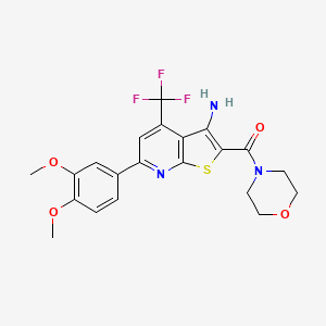 molecular formula C21H20F3N3O4S B5111067 [3-Amino-6-(3,4-dimethoxyphenyl)-4-(trifluoromethyl)thieno[2,3-b]pyridin-2-yl]-morpholin-4-ylmethanone 