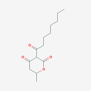 molecular formula C14H22O4 B5111105 6-Methyl-3-octanoyloxane-2,4-dione 