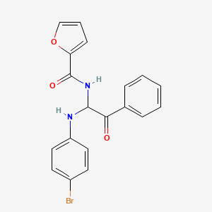 molecular formula C19H15BrN2O3 B5111147 N-{1-[(4-bromophenyl)amino]-2-oxo-2-phenylethyl}furan-2-carboxamide 