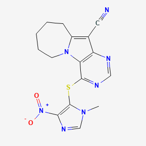 molecular formula C16H15N7O2S B5111214 3-(3-Methyl-5-nitroimidazol-4-yl)sulfanyl-1,4,6-triazatricyclo[7.5.0.02,7]tetradeca-2(7),3,5,8-tetraene-8-carbonitrile 
