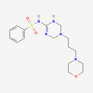 molecular formula C16H25N5O3S B5111263 N-[5-(3-morpholinopropyl)-1,4,5,6-tetrahydro-1,3,5-triazin-2-yl]-1-benzenesulfonamide 