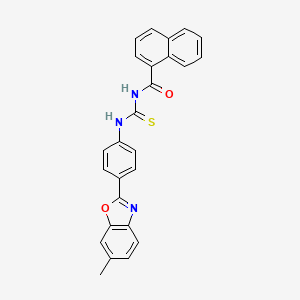 molecular formula C26H19N3O2S B5111313 N-{[4-(6-methyl-1,3-benzoxazol-2-yl)phenyl]carbamothioyl}naphthalene-1-carboxamide 