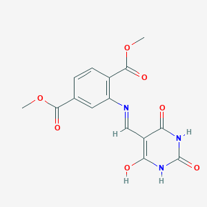 molecular formula C15H13N3O7 B5111385 DIMETHYL 2-({[2,4,6-TRIOXOTETRAHYDRO-5(2H)-PYRIMIDINYLIDEN]METHYL}AMINO)TEREPHTHALATE 