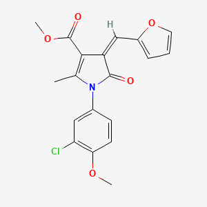 molecular formula C19H16ClNO5 B5111763 methyl (4Z)-1-(3-chloro-4-methoxyphenyl)-4-(furan-2-ylmethylidene)-2-methyl-5-oxo-4,5-dihydro-1H-pyrrole-3-carboxylate 