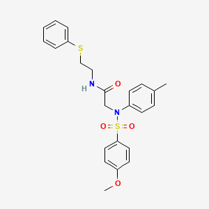 molecular formula C24H26N2O4S2 B5111883 2-[N-(4-METHYLPHENYL)4-METHOXYBENZENESULFONAMIDO]-N-[2-(PHENYLSULFANYL)ETHYL]ACETAMIDE 