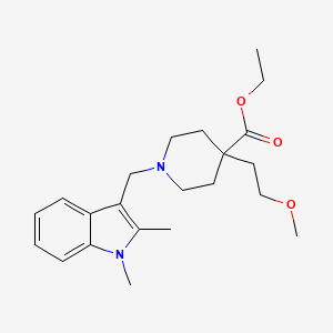 molecular formula C22H32N2O3 B5111894 ethyl 1-[(1,2-dimethyl-1H-indol-3-yl)methyl]-4-(2-methoxyethyl)-4-piperidinecarboxylate 