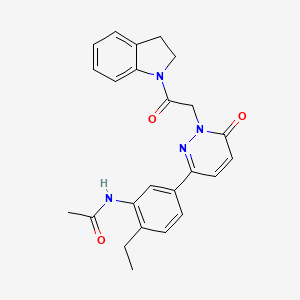 molecular formula C24H24N4O3 B5111907 N-(5-{1-[2-(2,3-dihydro-1H-indol-1-yl)-2-oxoethyl]-6-oxo-1,6-dihydropyridazin-3-yl}-2-ethylphenyl)acetamide 