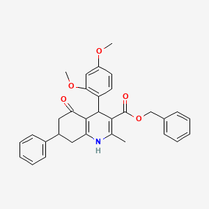 molecular formula C32H31NO5 B5111910 Benzyl 4-(2,4-dimethoxyphenyl)-2-methyl-5-oxo-7-phenyl-1,4,5,6,7,8-hexahydroquinoline-3-carboxylate 