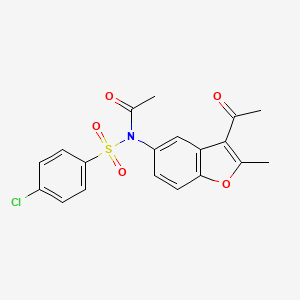 molecular formula C19H16ClNO5S B5112031 N-(3-ACETYL-2-METHYL-1-BENZOFURAN-5-YL)-N-(4-CHLOROBENZENESULFONYL)ACETAMIDE 