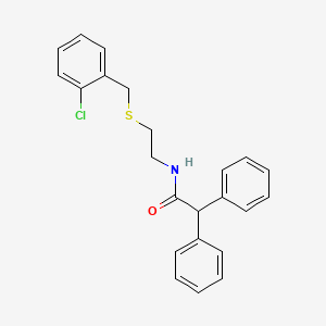 molecular formula C23H22ClNOS B5112247 N-[2-[(2-chlorophenyl)methylsulfanyl]ethyl]-2,2-diphenylacetamide 