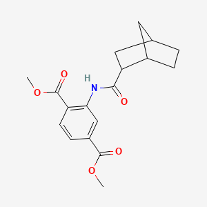 molecular formula C18H21NO5 B5112304 Dimethyl 2-[(bicyclo[2.2.1]hept-2-ylcarbonyl)amino]benzene-1,4-dicarboxylate 