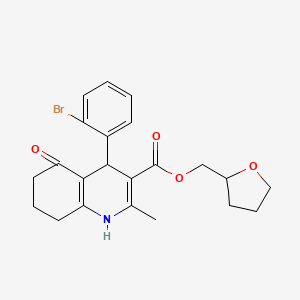 molecular formula C22H24BrNO4 B5112417 Tetrahydrofuran-2-ylmethyl 4-(2-bromophenyl)-2-methyl-5-oxo-1,4,5,6,7,8-hexahydroquinoline-3-carboxylate 