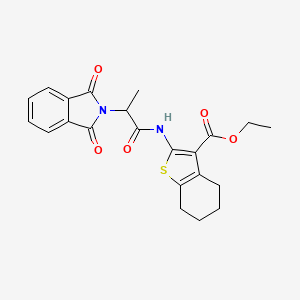 molecular formula C22H22N2O5S B5112545 Ethyl 2-[2-(1,3-dioxoisoindol-2-yl)propanoylamino]-4,5,6,7-tetrahydro-1-benzothiophene-3-carboxylate 