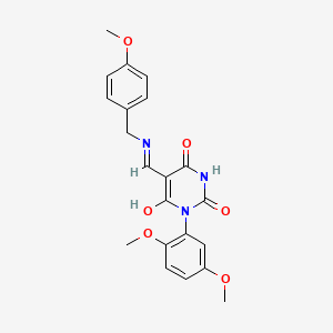 molecular formula C21H21N3O6 B5112589 1-(2,5-Dimethoxyphenyl)-6-hydroxy-5-[(4-methoxyphenyl)methyliminomethyl]pyrimidine-2,4-dione 