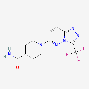 molecular formula C12H13F3N6O B5112746 1-[3-(Trifluoromethyl)[1,2,4]triazolo[4,3-b]pyridazin-6-yl]piperidine-4-carboxamide 