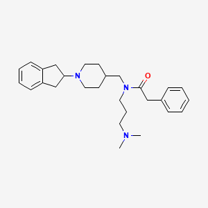 molecular formula C28H39N3O B5112749 N-[[1-(2,3-dihydro-1H-inden-2-yl)piperidin-4-yl]methyl]-N-[3-(dimethylamino)propyl]-2-phenylacetamide 