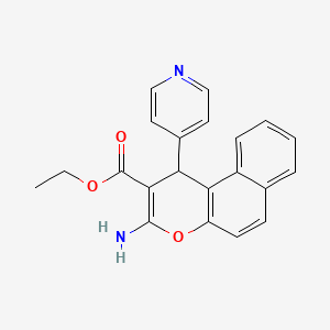 molecular formula C21H18N2O3 B5112820 ETHYL 3-AMINO-1-(4-PYRIDYL)-1H-BENZO[F]CHROMENE-2-CARBOXYLATE 