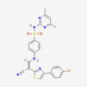 molecular formula C24H19BrN6O2S2 B5113067 4-[[(Z)-2-[4-(4-bromophenyl)-1,3-thiazol-2-yl]-2-cyanoethenyl]amino]-N-(4,6-dimethylpyrimidin-2-yl)benzenesulfonamide 