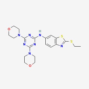 molecular formula C20H25N7O2S2 B5113082 N-(4,6-dimorpholin-4-yl-1,3,5-triazin-2-yl)-2-ethylsulfanyl-1,3-benzothiazol-6-amine 