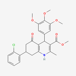 molecular formula C27H28ClNO6 B5113088 Methyl 7-(2-chlorophenyl)-2-methyl-5-oxo-4-(3,4,5-trimethoxyphenyl)-1,4,5,6,7,8-hexahydroquinoline-3-carboxylate 