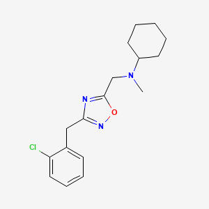 molecular formula C17H22ClN3O B5113286 N-[[3-[(2-chlorophenyl)methyl]-1,2,4-oxadiazol-5-yl]methyl]-N-methylcyclohexanamine 