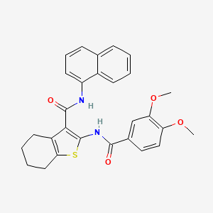 molecular formula C28H26N2O4S B5113348 2-(3,4-DIMETHOXYBENZAMIDO)-N-(NAPHTHALEN-1-YL)-4,5,6,7-TETRAHYDRO-1-BENZOTHIOPHENE-3-CARBOXAMIDE 