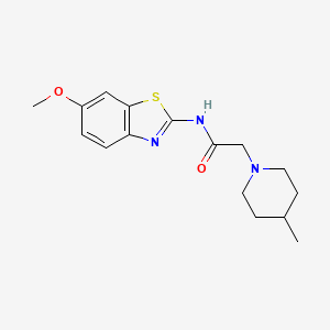 molecular formula C16H21N3O2S B5113441 N-(6-methoxy-1,3-benzothiazol-2-yl)-2-(4-methylpiperidin-1-yl)acetamide 