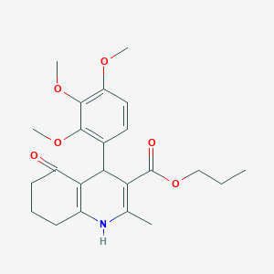 molecular formula C23H29NO6 B5113482 Propyl 2-methyl-5-oxo-4-(2,3,4-trimethoxyphenyl)-1,4,5,6,7,8-hexahydroquinoline-3-carboxylate 
