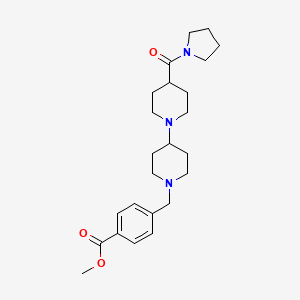 molecular formula C24H35N3O3 B5113495 Methyl 4-[[4-[4-(pyrrolidine-1-carbonyl)piperidin-1-yl]piperidin-1-yl]methyl]benzoate 