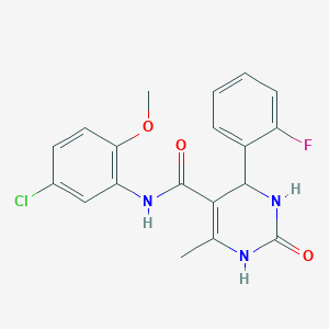 molecular formula C19H17ClFN3O3 B5113555 N-(5-chloro-2-methoxyphenyl)-4-(2-fluorophenyl)-6-methyl-2-oxo-3,4-dihydro-1H-pyrimidine-5-carboxamide 