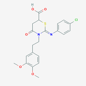 molecular formula C21H21ClN2O5S B5113568 (2Z)-2-[(4-chlorophenyl)imino]-3-[2-(3,4-dimethoxyphenyl)ethyl]-4-oxo-1,3-thiazinane-6-carboxylic acid 