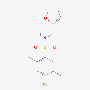 molecular formula C13H14BrNO3S B511370 4-bromo-N-(2-furylmethyl)-2,5-dimethylbenzenesulfonamide CAS No. 459175-70-3