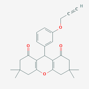 molecular formula C26H28O4 B5113725 3,3,6,6-tetramethyl-9-[3-(prop-2-yn-1-yloxy)phenyl]-3,4,5,6,7,9-hexahydro-1H-xanthene-1,8(2H)-dione 