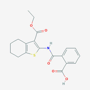 molecular formula C19H19NO5S B511373 2-({[3-(Ethoxycarbonyl)-4,5,6,7-tetrahydro-1-benzothien-2-yl]amino}carbonyl)benzoic acid CAS No. 60442-48-0